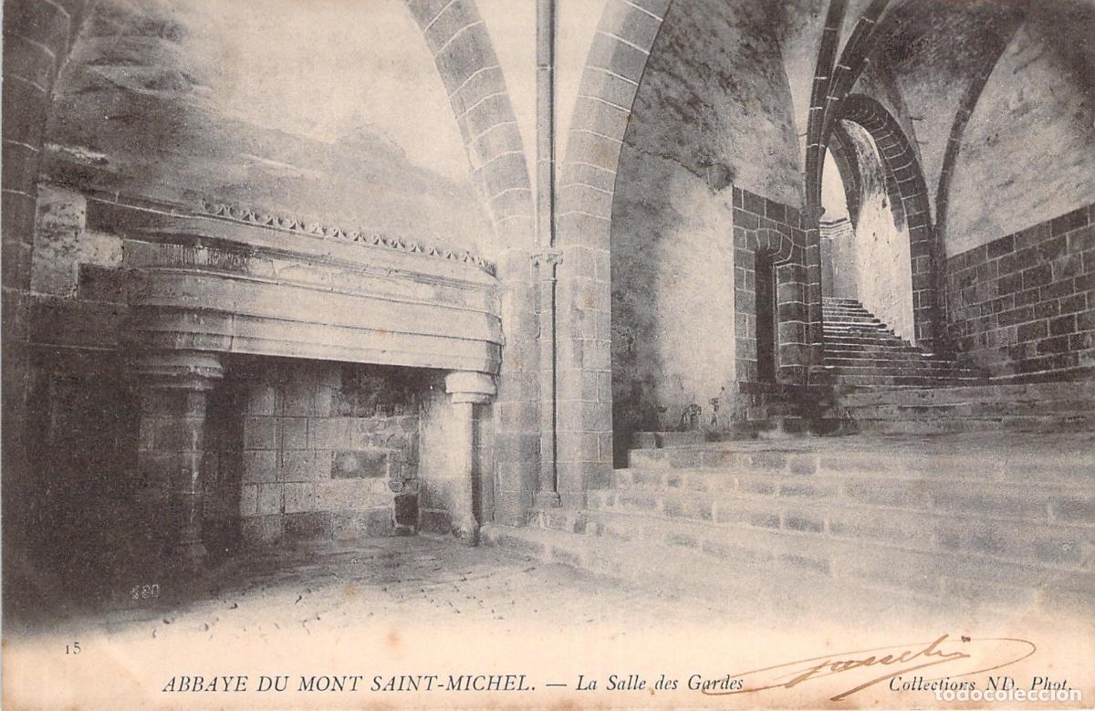Cartes Postales: Postal de la Abad&iacute;a del Mont Saint-Michel, Sala de los Guardias, Francia