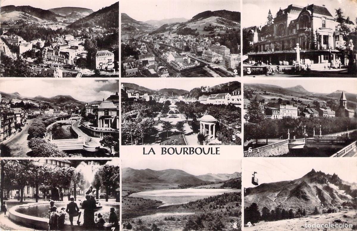 Postales: Postal Multivista de La Bourboule Francia con Casino y Termas