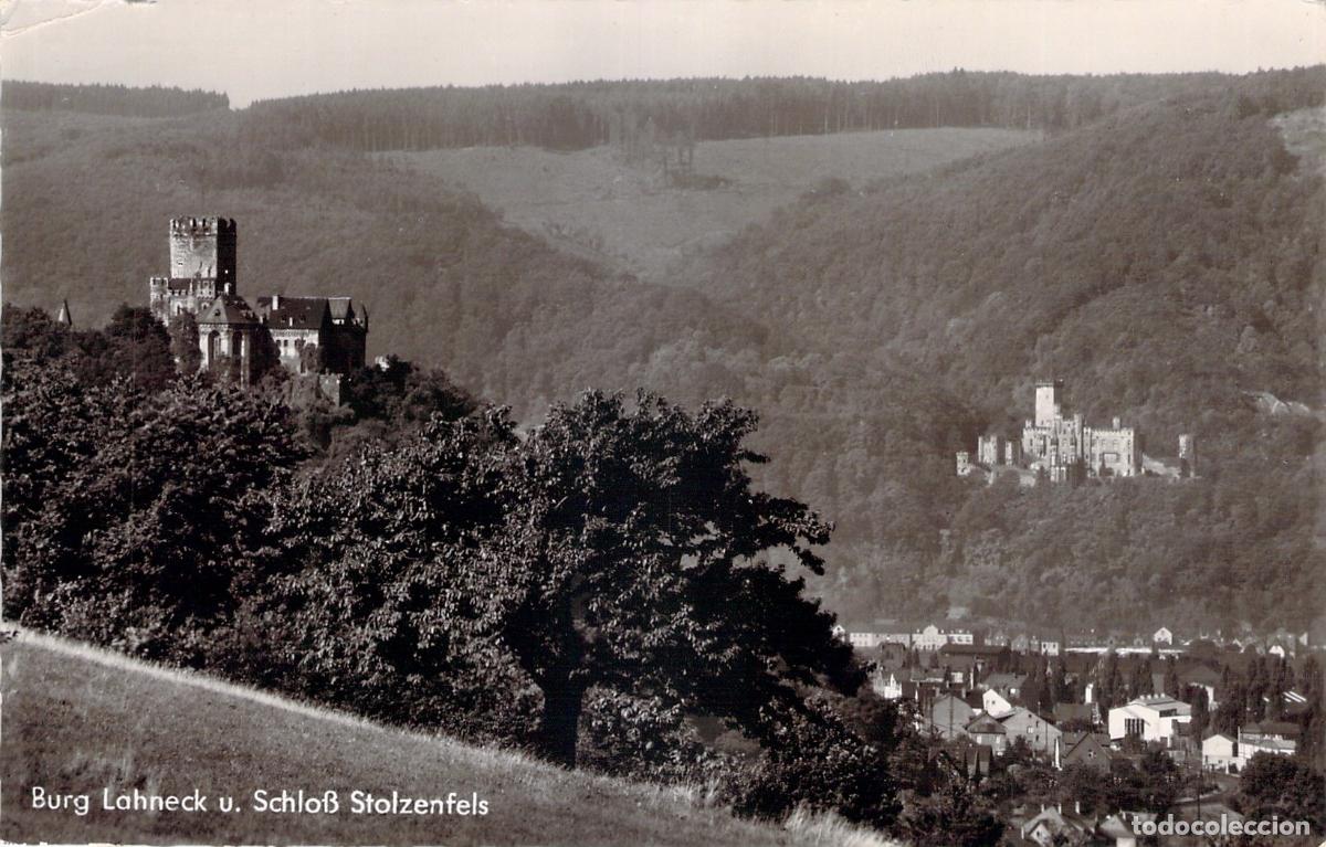 Postales: Postal de los Castillos Burg Lahneck y Schloss Stolzenfels en el Rin