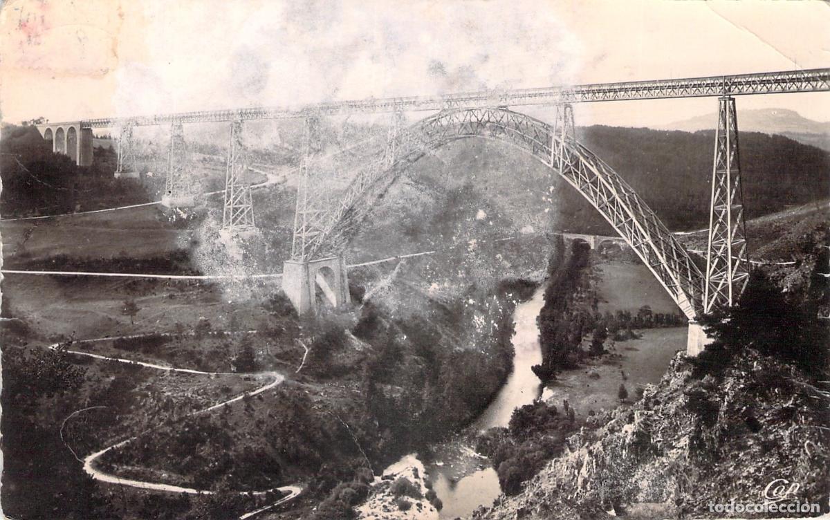 Postales: Postal del Viaducto de Garabit, Cantal, Francia, obra de Gustave Eiffel