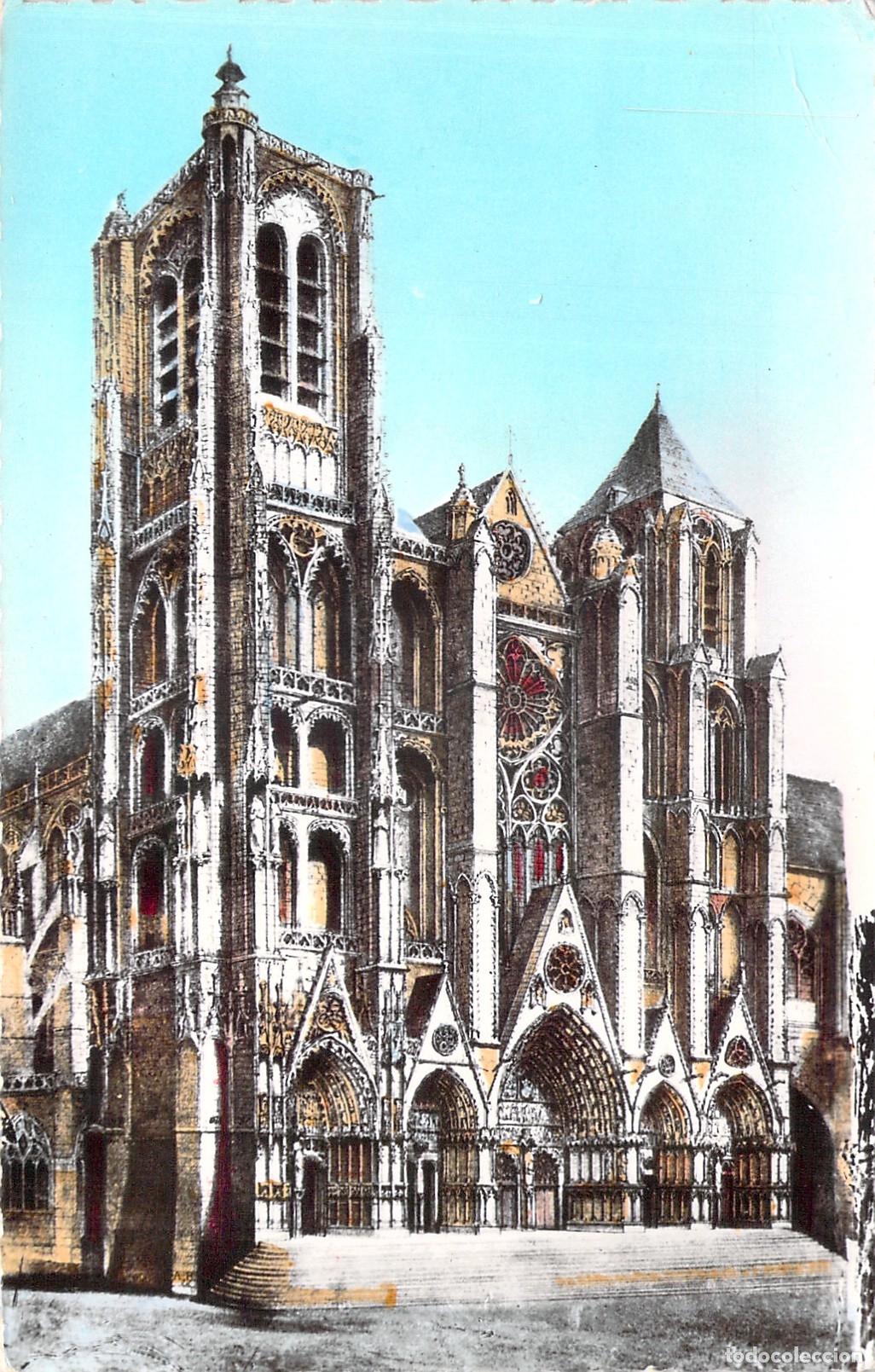 Postales: Postal de la Fachada de la Catedral de Bourges