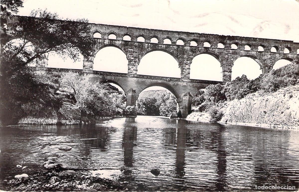 Postales: Postal del Pont du Gard en Francia Acueducto Romano
