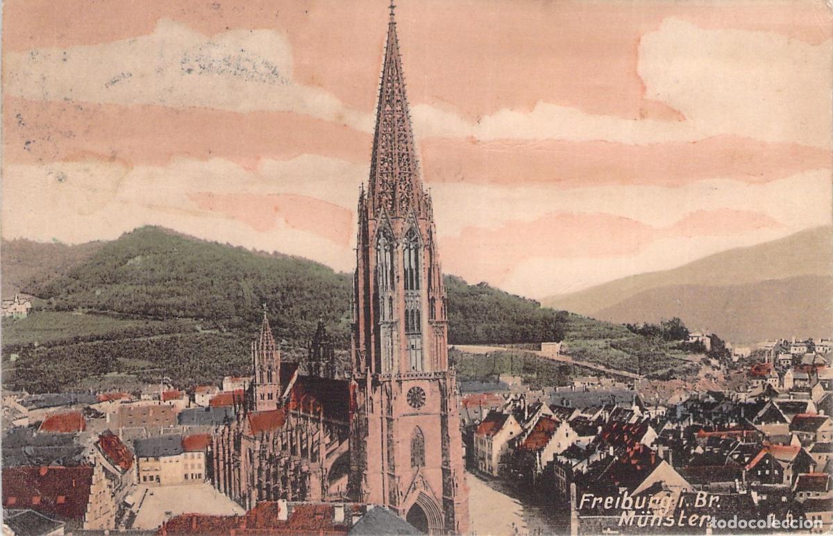 Postales: Postal de la Catedral de Friburgo im Breisgau M&uuml;nster, Alemania