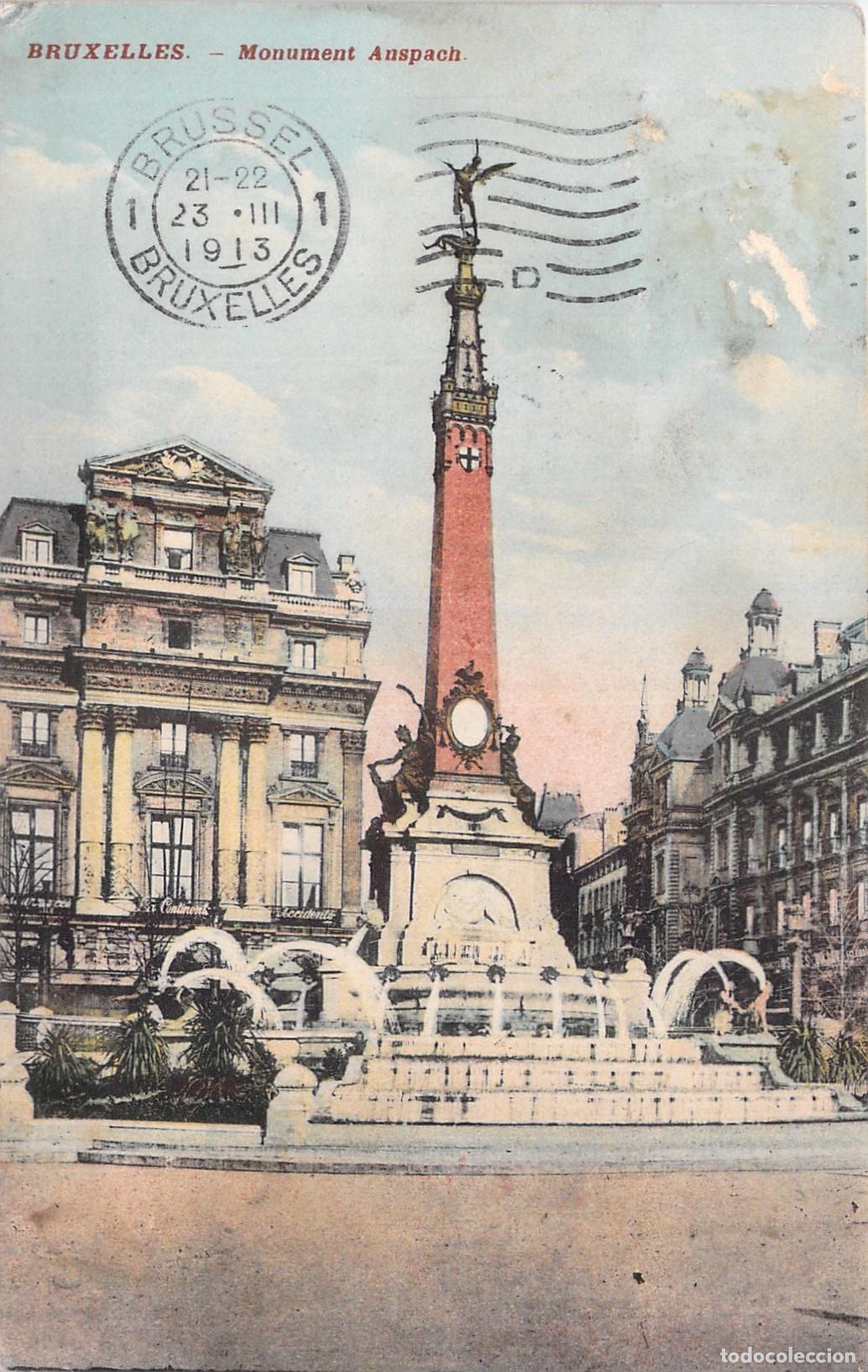Postales: Tarjeta Postal Monumento Anspach Bruselas B&eacute;lgica
