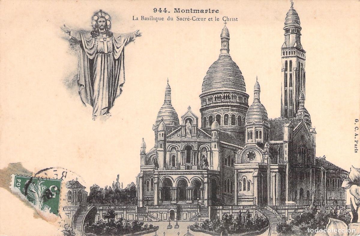 Postales: Postal de la Bas&iacute;lica del Sacr&eacute;-C&oelig;ur y el Cristo, Montmartre, Par&iacute;s