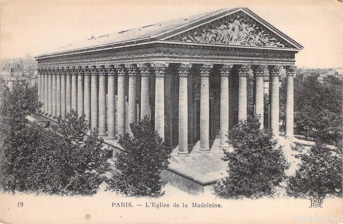 Postales: Postal Antigua de la Iglesia de la Madeleine en Par&iacute;s
