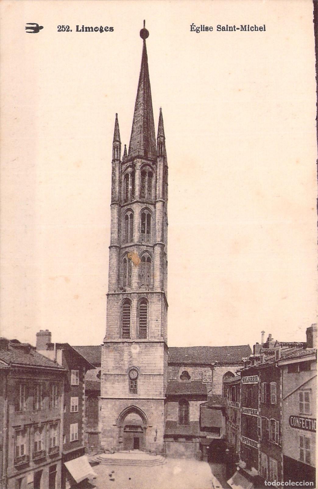 Postcards: Postal &Eacute;glise Saint-Michel en Limoges, Francia