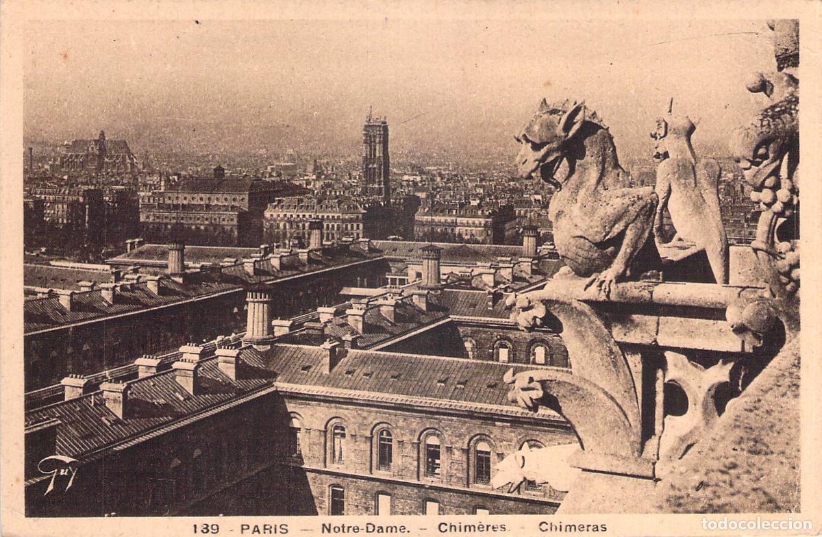Postcards: Postal de las Quimeras de Notre-Dame en Par&iacute;s