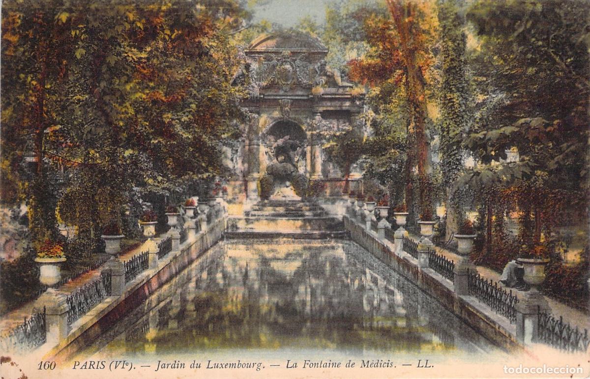 Postales: Postal de la Fuente de M&eacute;dicis en el Jard&iacute;n del Luxemburgo, Par&iacute;s