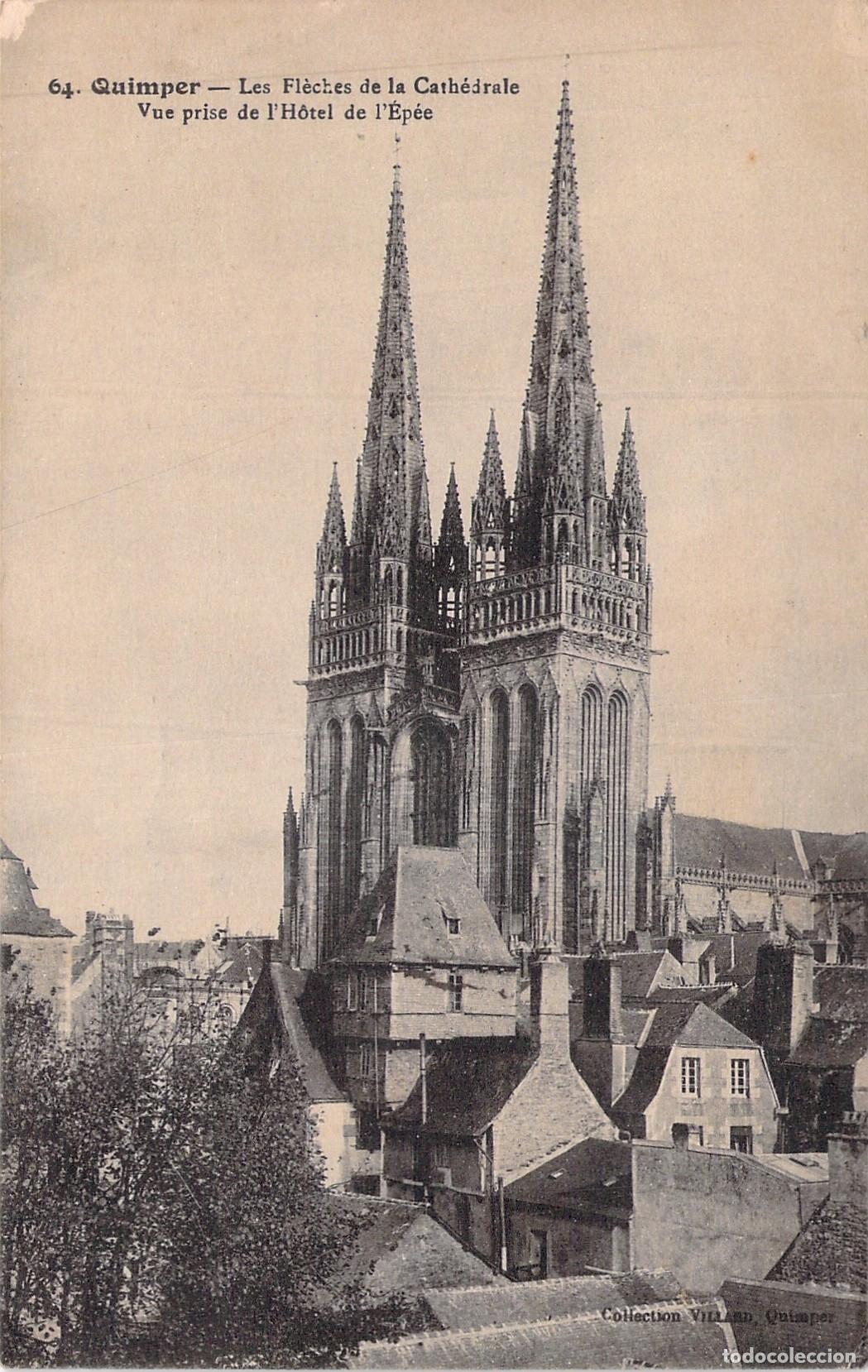 Postales: Postal de las Agujas de la Catedral de Quimper, Francia