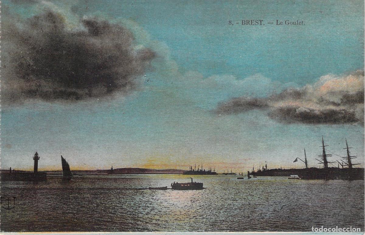 Postales: Postal de Brest Francia - Vista de Le Goulet con Barcos y Faro