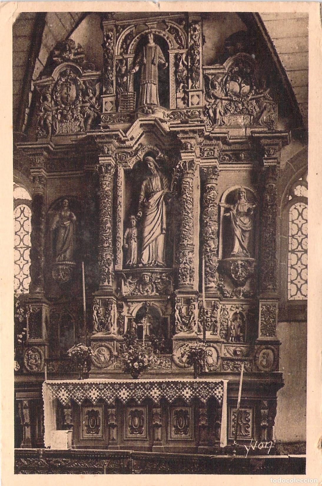Postales: Postal Interior de la Iglesia de Guimiliau Altar de San Jos&eacute;