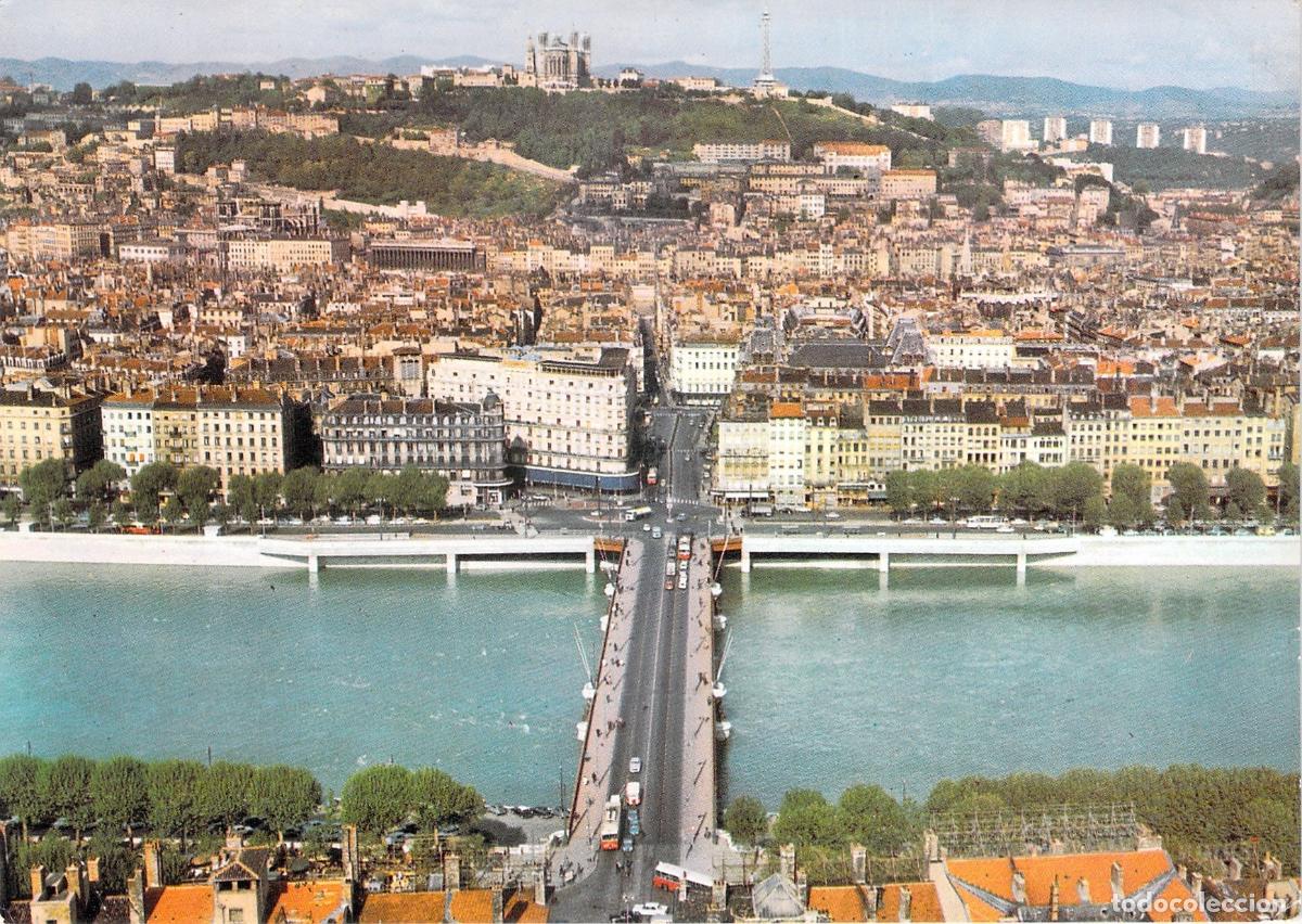 Postales: Postal de Lyon con el Puente Lafayette y la Colina de Fourvi&egrave;re