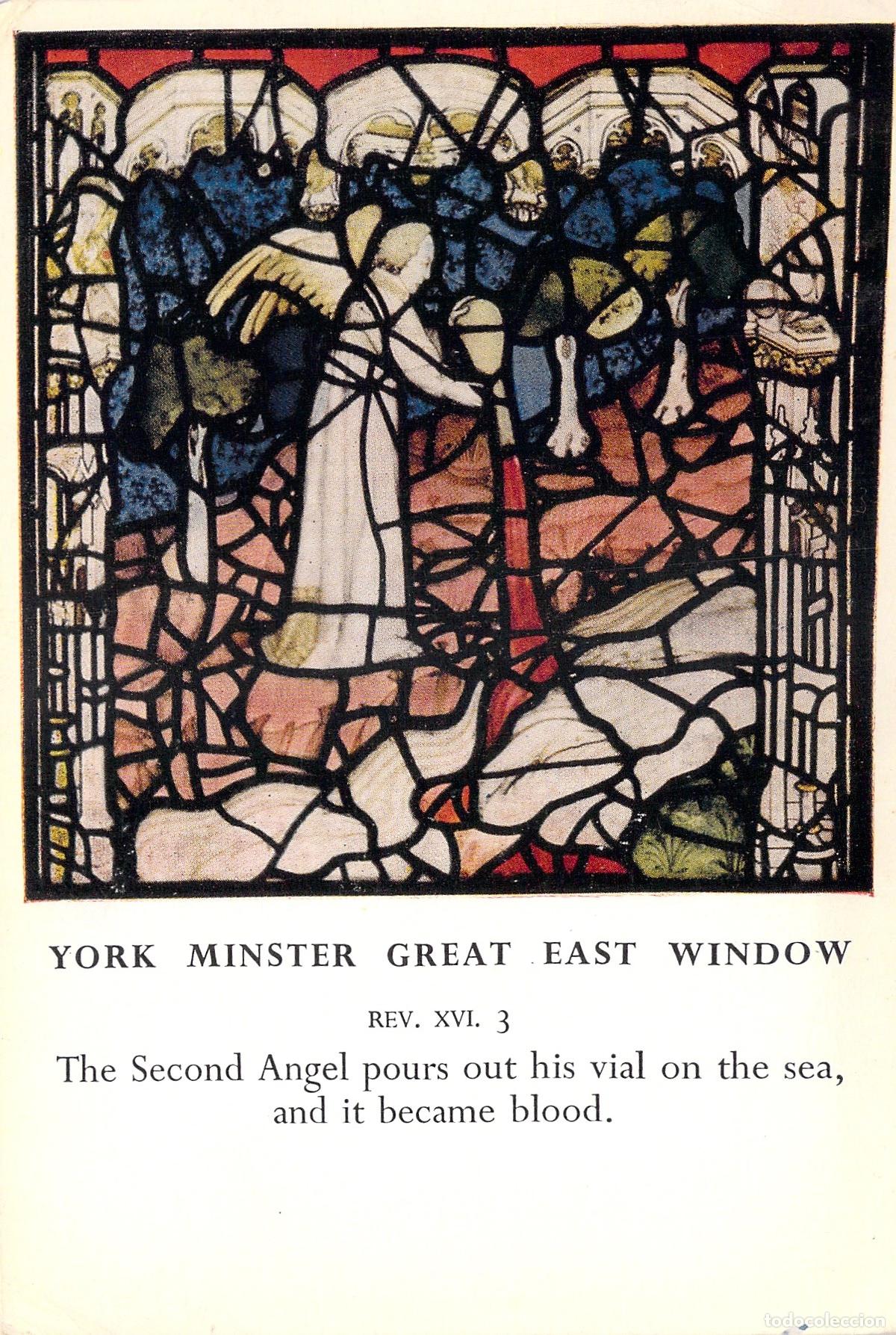 Postales: Postal Vitral York Minster Gran Ventana Este Segundo &Aacute;ngel