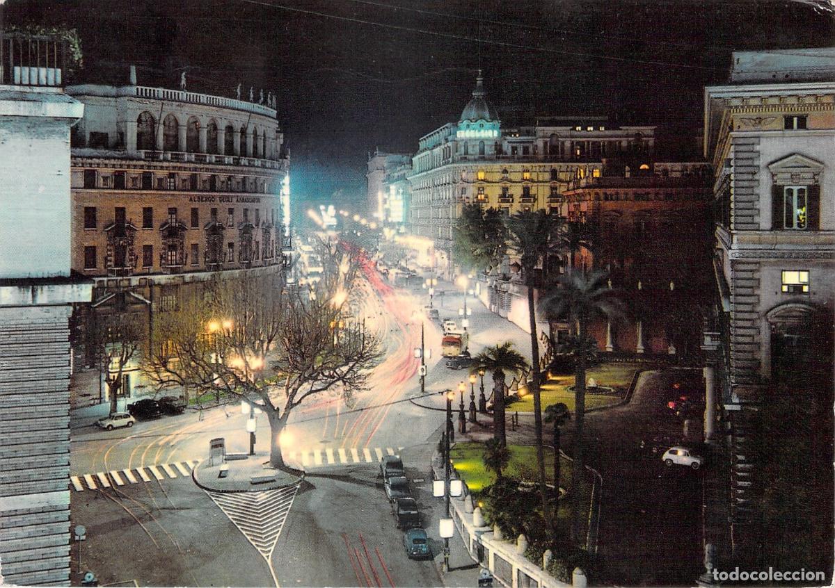 Postales: Postal de Roma - Vista Nocturna de Via Veneto