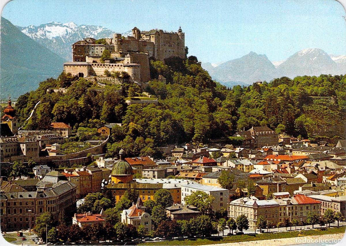 Postales: Postal de Salzburgo y Fortaleza Hohensalzburg en Austria
