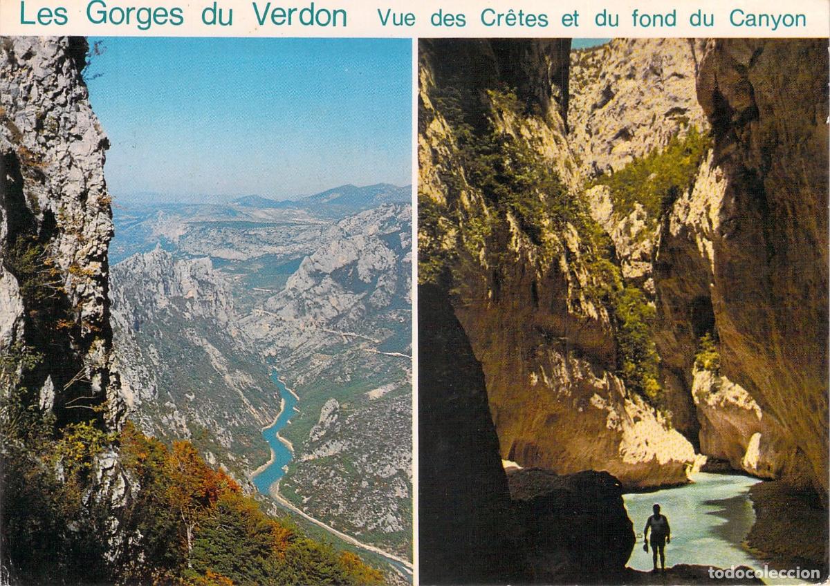 Postales: Postal de Les Gorges du Verdon y vistas del Ca&ntilde;&oacute;n, Francia