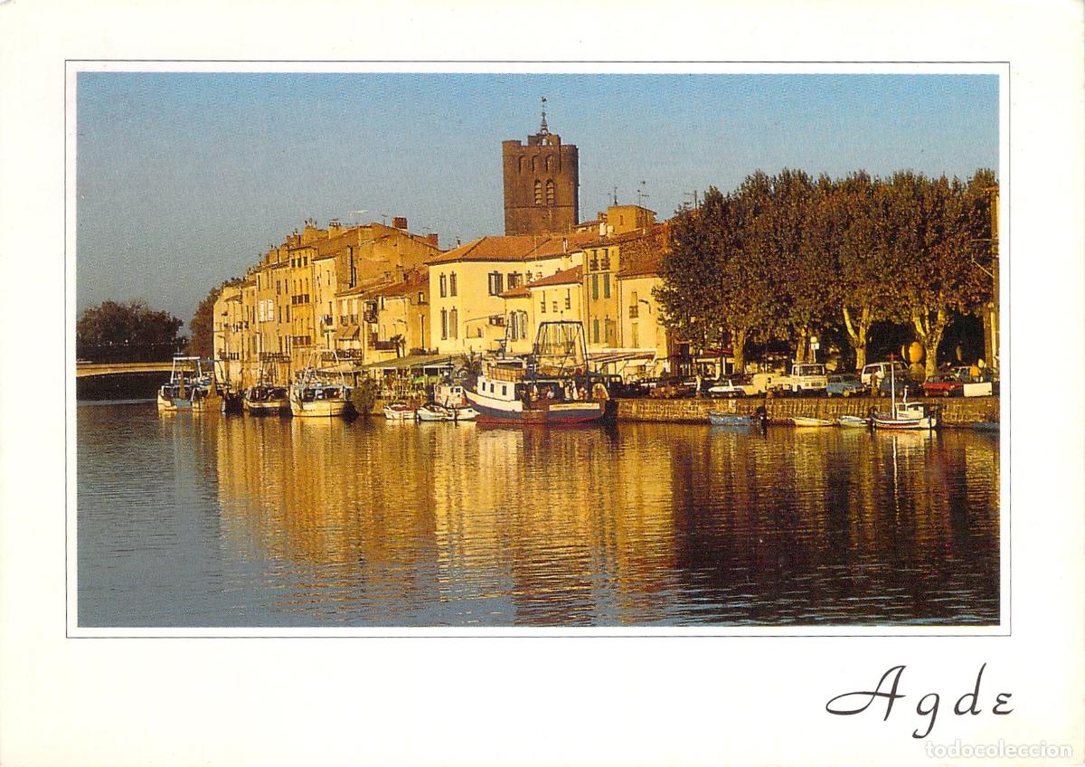 Postales: Postal de Agde - La Orilla Izquierda del H&eacute;rault al Atardecer