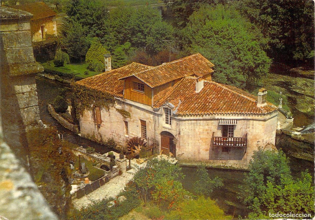 Postcards: Postal de Bourdeilles, Viejo Molino en Forma de Barca sobre el R&iacute;o Dronne