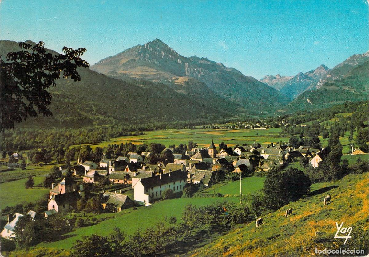 Postales: Postal de Aucun en los Pirineos Franceses con Vista General