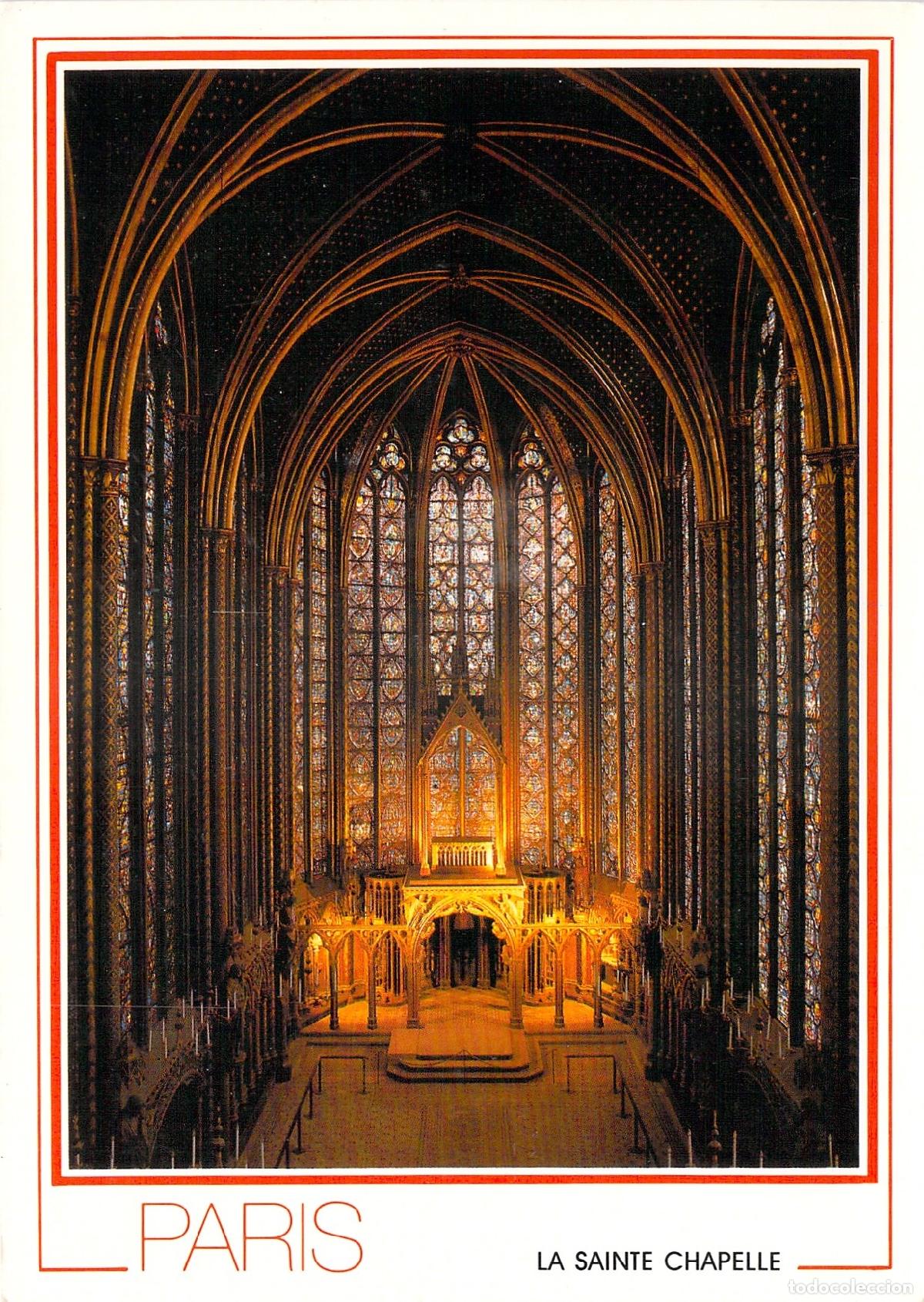 Postales: Postal de la Sainte Chapelle en Par&iacute;s, Vitrales de la Capilla Alta