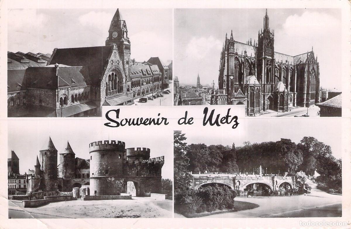 Postales: Postal Souvenir de Metz con Vistas de la Catedral y Estaci&oacute;n