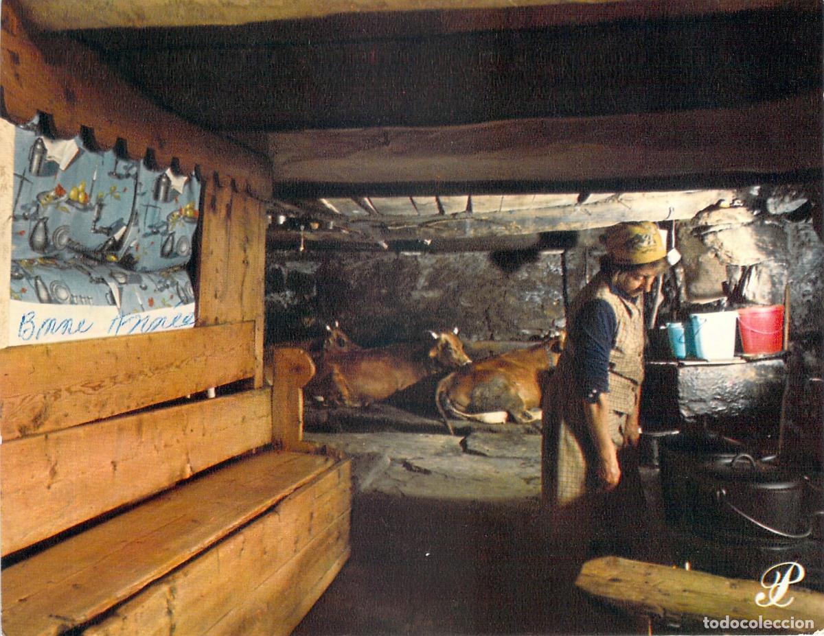 Postales: Postal de Interior de Establo Alpino en Vanoise Francia
