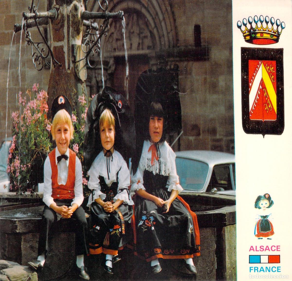 Postales: Postal Ni&ntilde;os con Trajes Tradicionales de Alsacia Francia