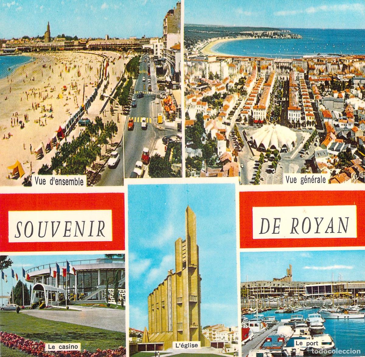 Postales: Postal Multivista Souvenir de Royan Francia Casino Iglesia y Puerto