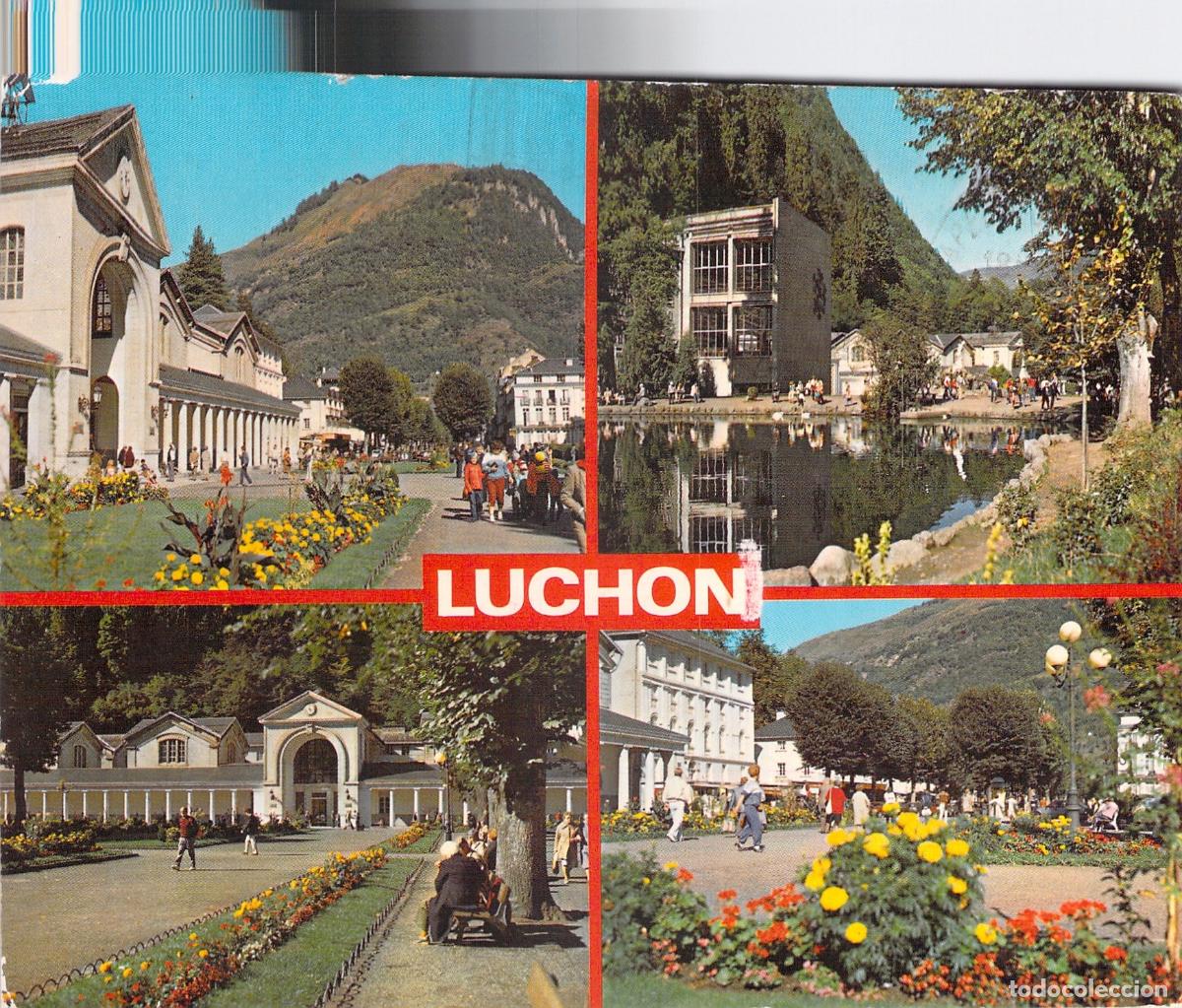 Postcards: Postal Multivista de Luchon Francia con Termas y Parque