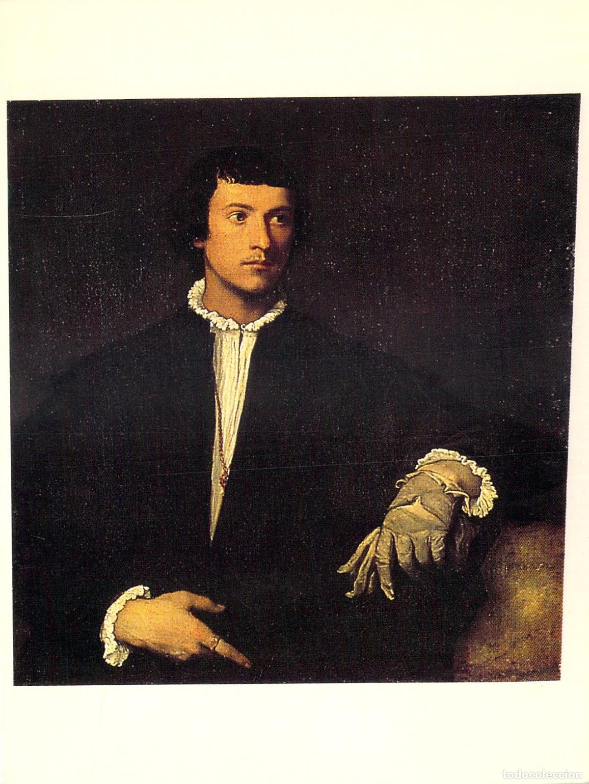 Postcards: Postal de Arte El Hombre del Guante de Tiziano, Museo del Louvre