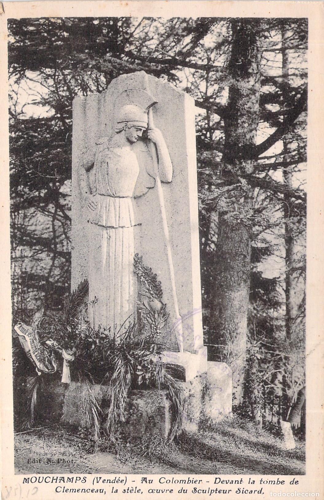 Postales: Postal Mouchamps Tumba de Clemenceau Estela Escultor Sicard