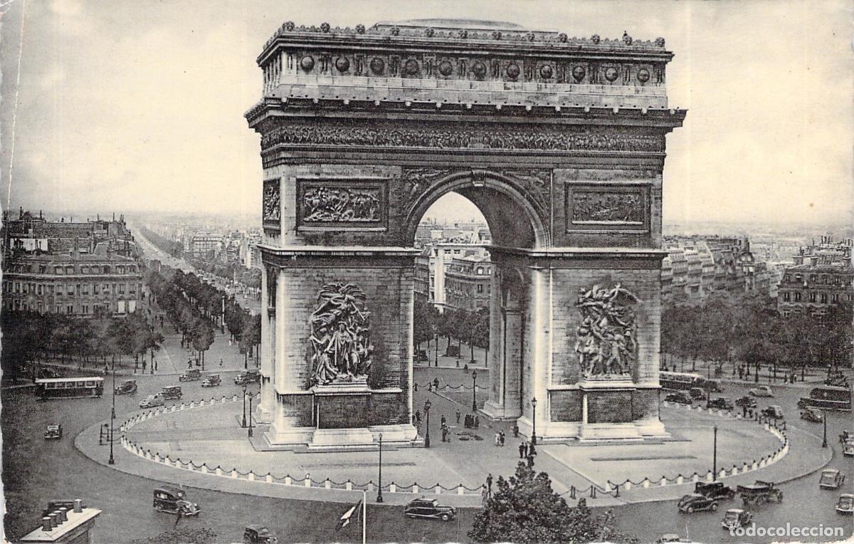 Postales: Postal de Par&iacute;s, Arco de Triunfo, Monumento Hist&oacute;rico