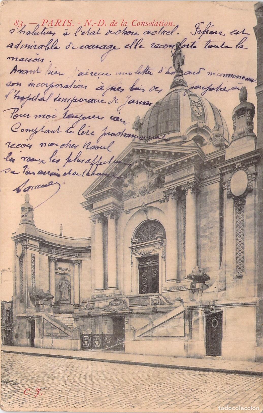 Postales: Postal de la Iglesia Notre-Dame de la Consolation en Par&iacute;s