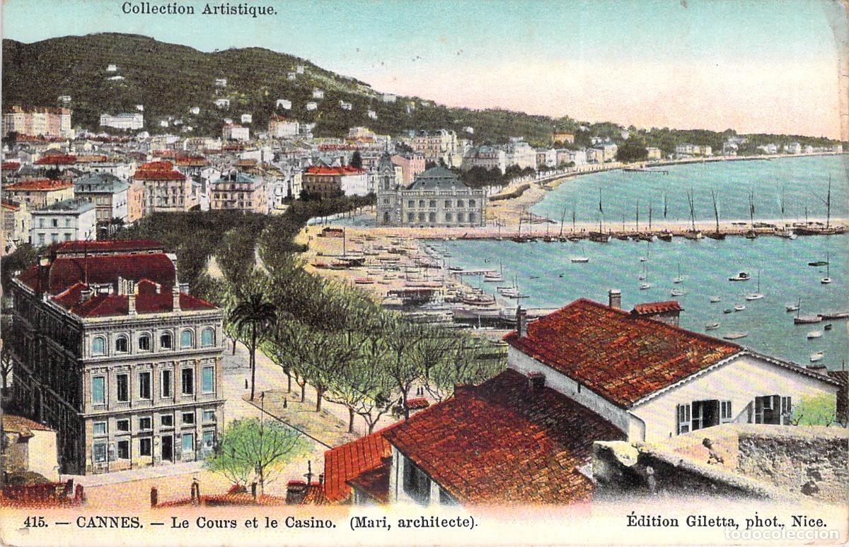 Postales: Postal de Cannes, Le Cours y el Casino, Francia