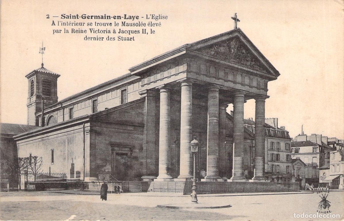 Postales: Postal de la Iglesia de Saint-Germain-en-Laye con Fachada Cl&aacute;sica