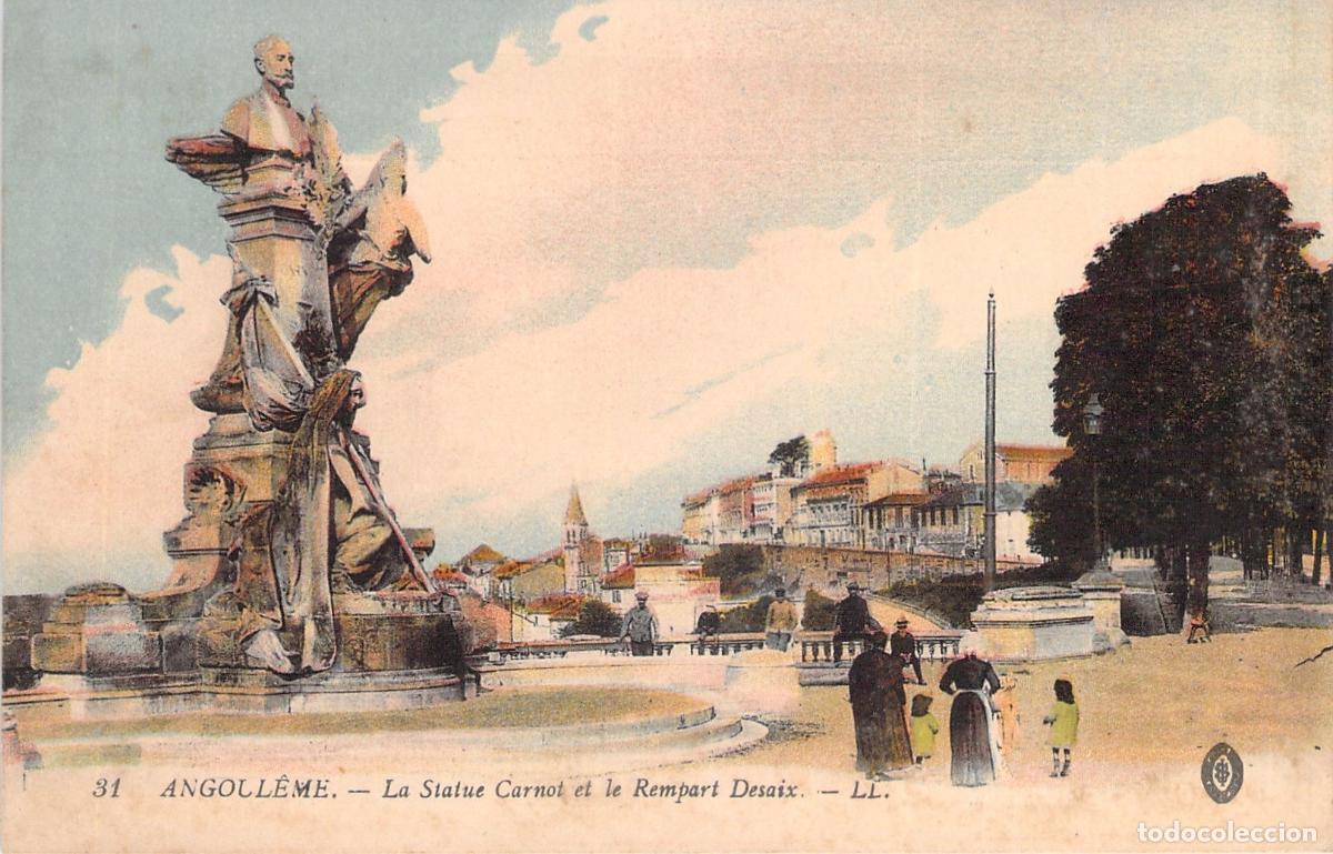 Postales: Postal de Angulema Francia Estatua Carnot y Muralla Desaix