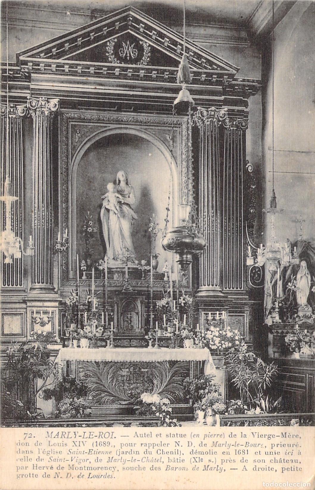 Postales: Postal de Marly-le-Roi con Altar y Estatua de la Virgen