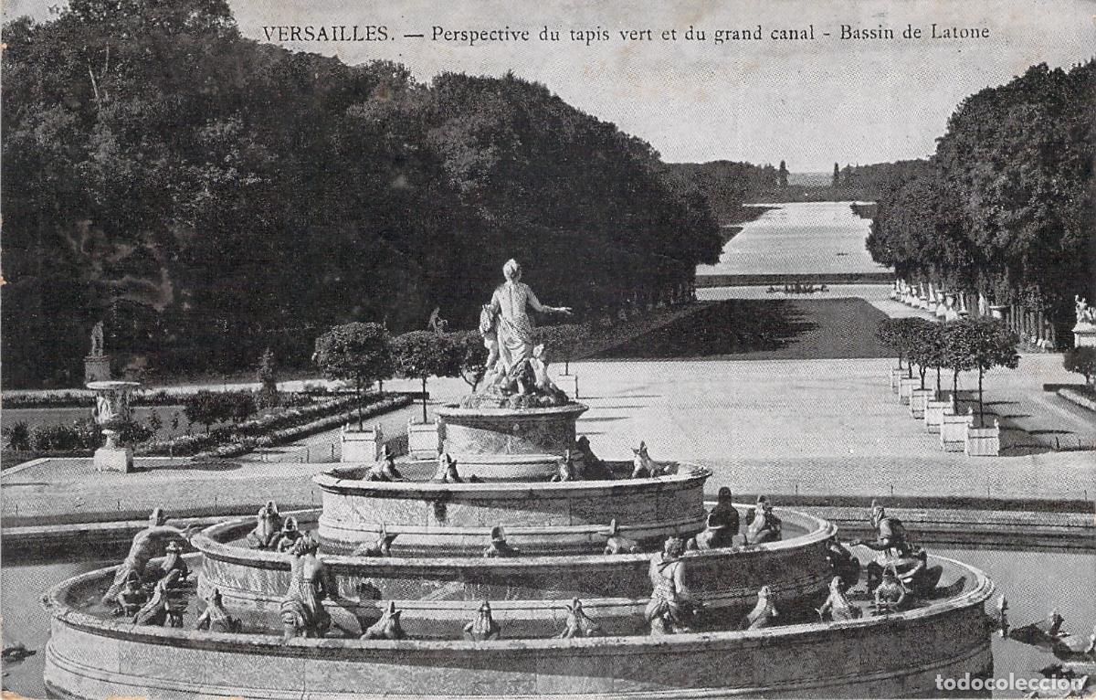 Postales: Postal de Versailles, Perspectiva del Tapis Vert y Estanque de Latona