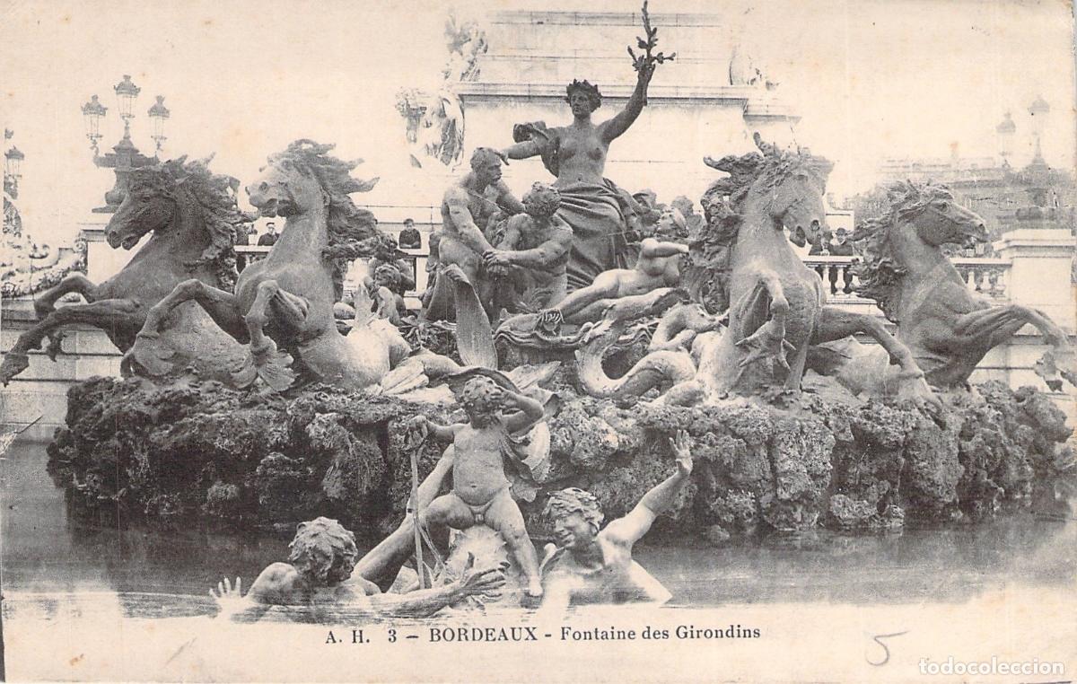 Postales: Tarjeta Postal de la Fuente de los Girondinos, Burdeos