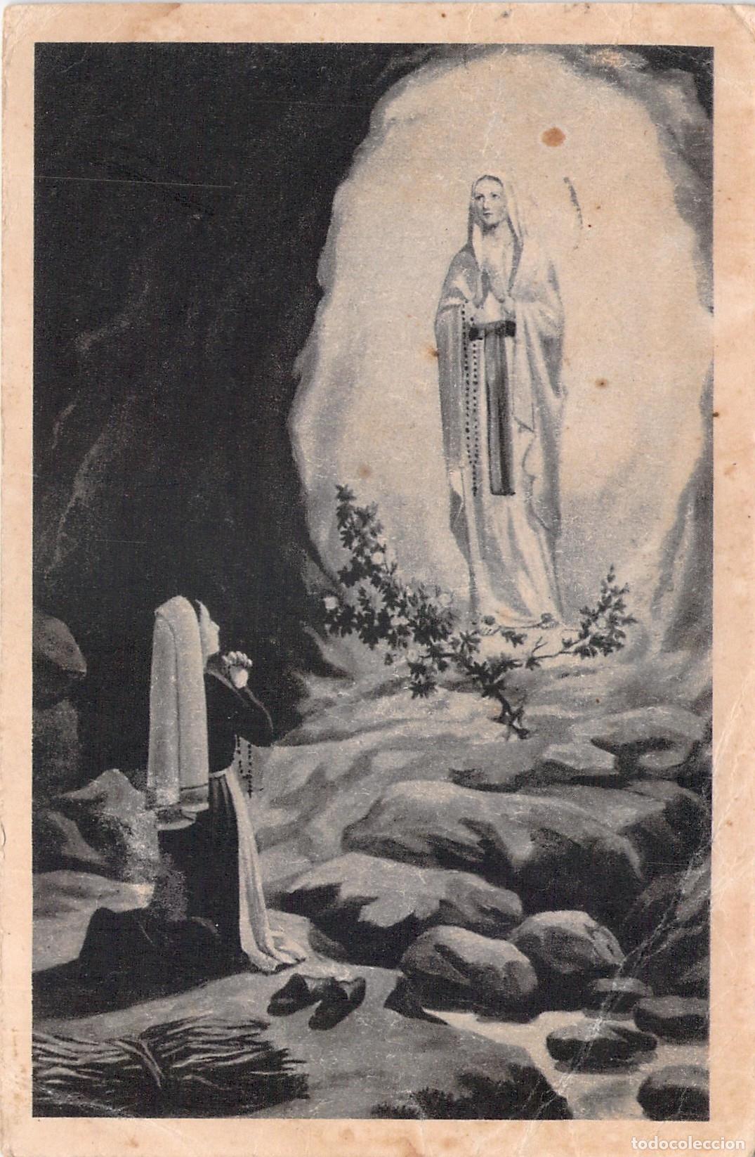 Postcards: Postal de la Aparici&oacute;n de la Virgen a Bernadette Soubirous en Lourdes