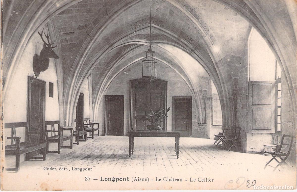 Postais: Postal del Castillo de Longpont, El S&oacute;tano, Aisne, Francia