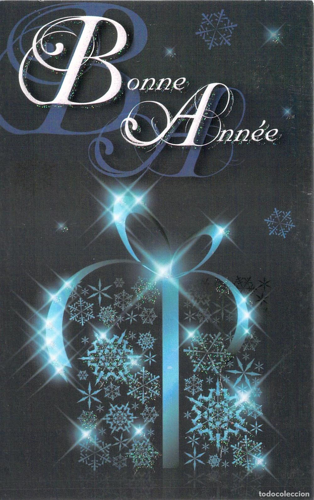 Postcards: Postal de Felicitaci&oacute;n Bonne Ann&eacute;e Dise&ntilde;o de Copos de Nieve