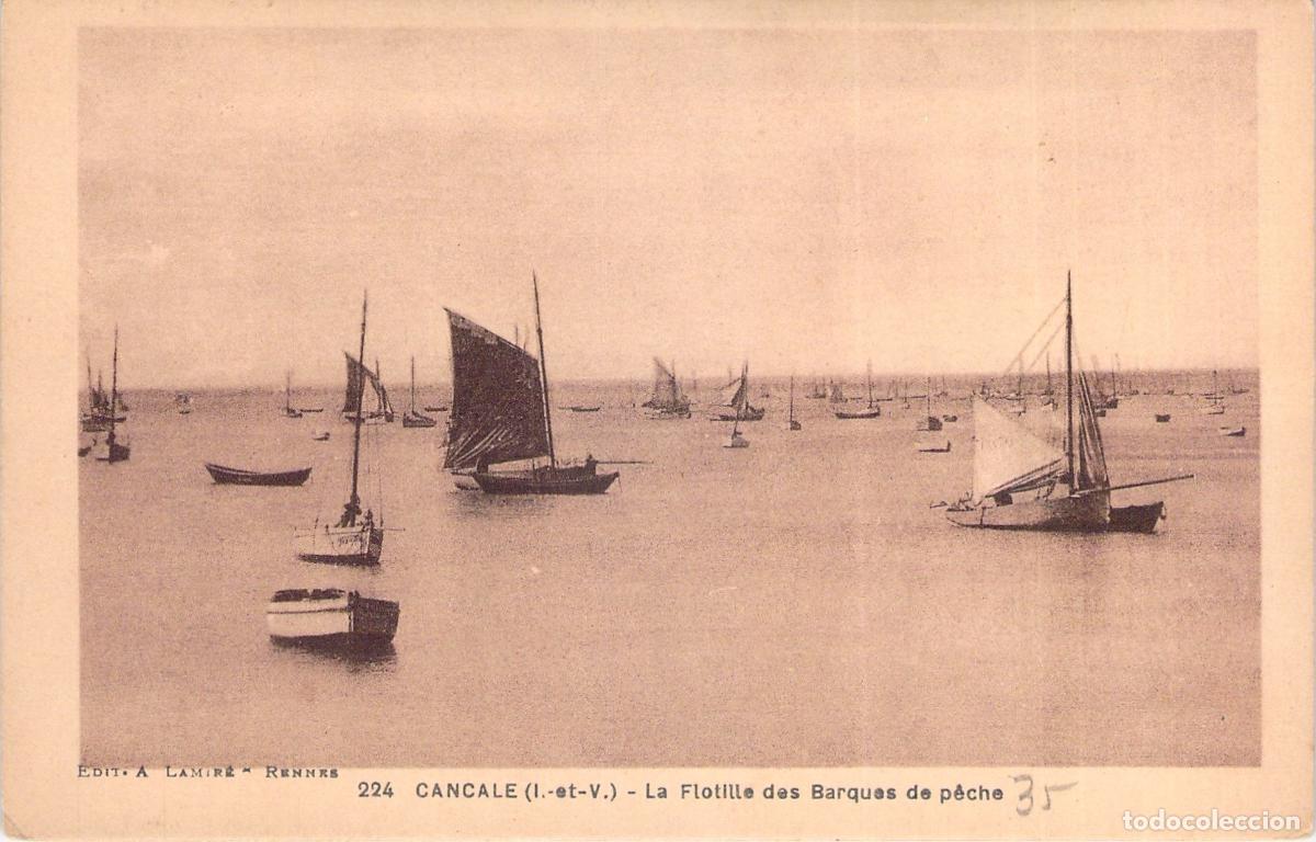 Postcards: Postal de Cancale Flota de Barcos de Pesca Francia