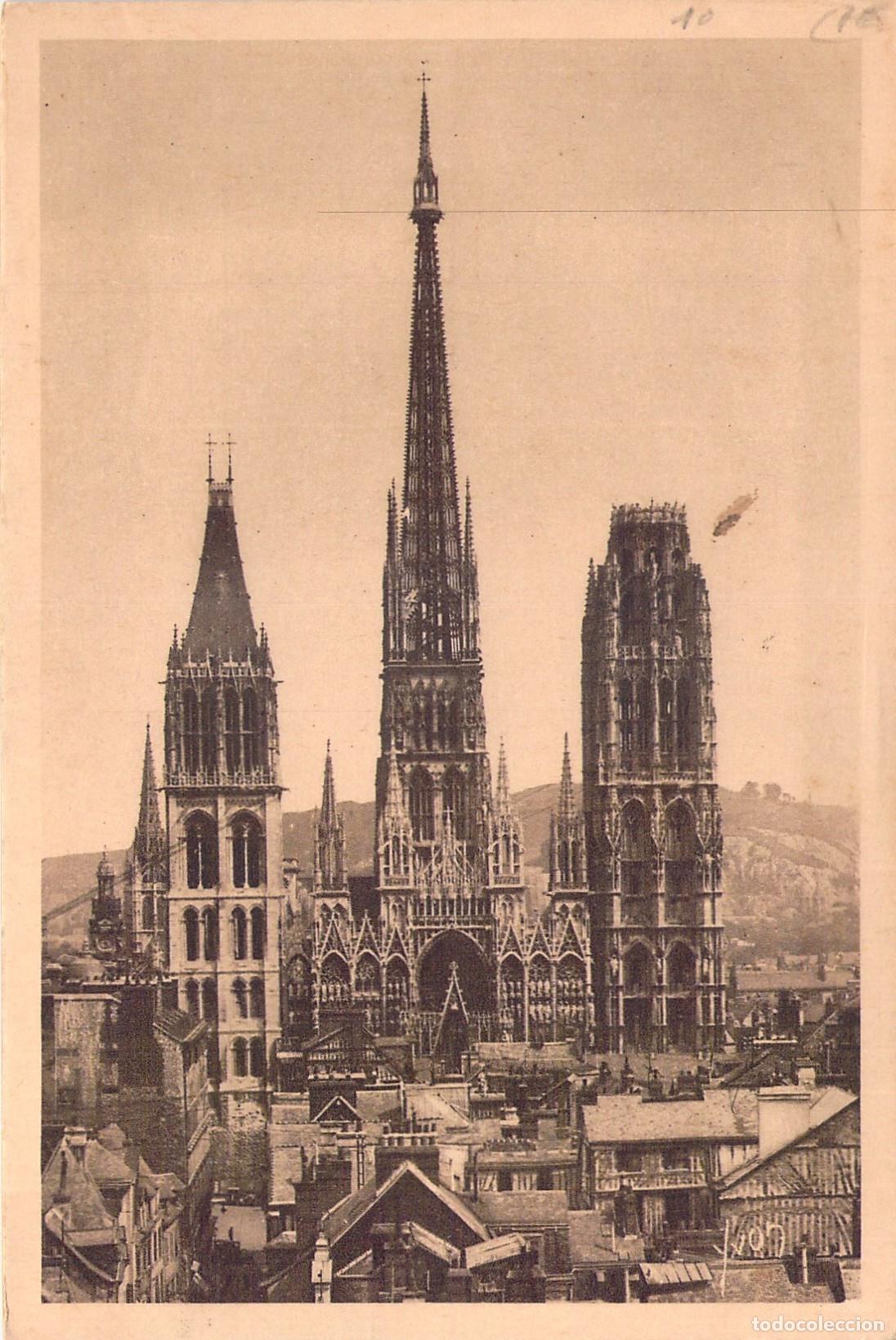 Postais: Postal de la Catedral de Rouen, Vista General, Francia