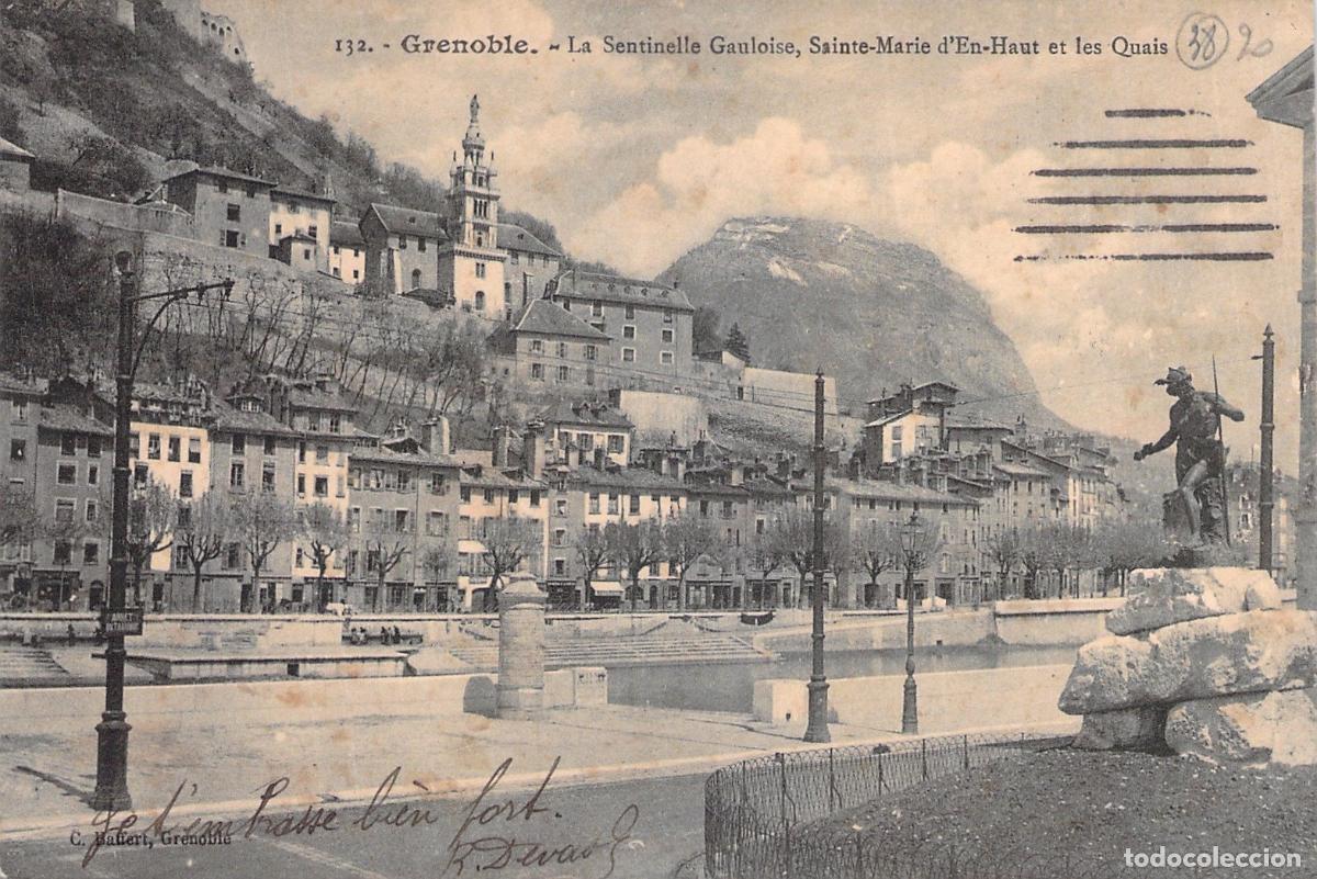 Postales: Postal de Grenoble: La Sentinelle Gauloise y Sainte-Marie d'En-Haut