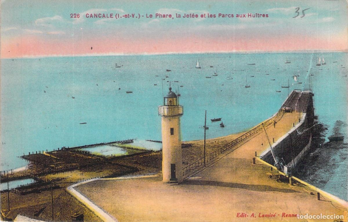 Postales: Postal Faro y Escollera de Cancale Francia