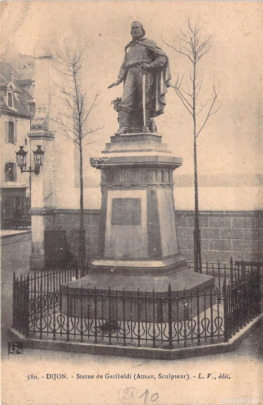 Postales: Postal Estatua de Garibaldi en Dijon Francia