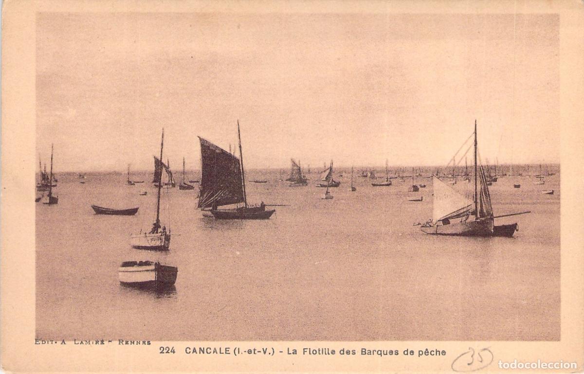 Postcards: Postal de Cancale: La Flotilla de Barcos de Pesca