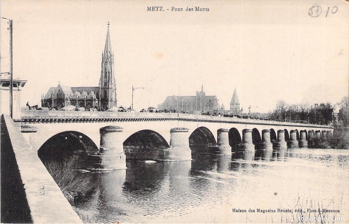 Postcards: Postal de Metz Pont des Morts y Paisaje Urbano de Francia